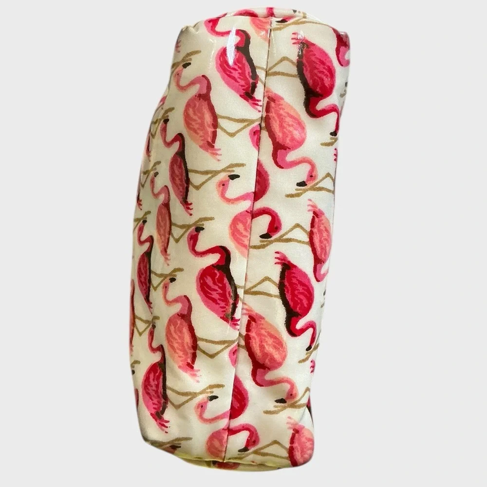Tory Burch Flamingo Print Small Cosmetic Pouch Travel Makeup Bag